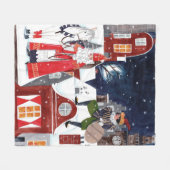 Sinterklaas en Piet op de daken van Amsterdam Fleece Deken (Voorkant (Horizontaal))