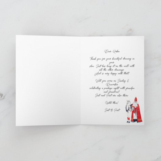 Sinterklaas en Piet op de daken van Amsterdam Kaart (Binnen)