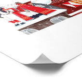 Sinterklaas en Piet op de daken van Amsterdam Poster (Hoek)