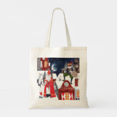 Sinterklaas en Piet op de daken van Amsterdam Tote Bag (Achterkant)