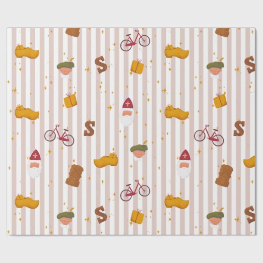Sinterklaas en Piet Thema Inpakpapier (Vlak)