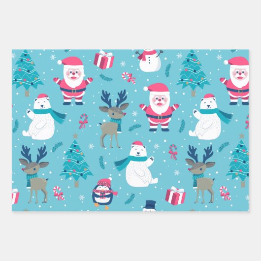 Sinterklaas en Polar Beer Inpakpapier Vel (Voorkant)