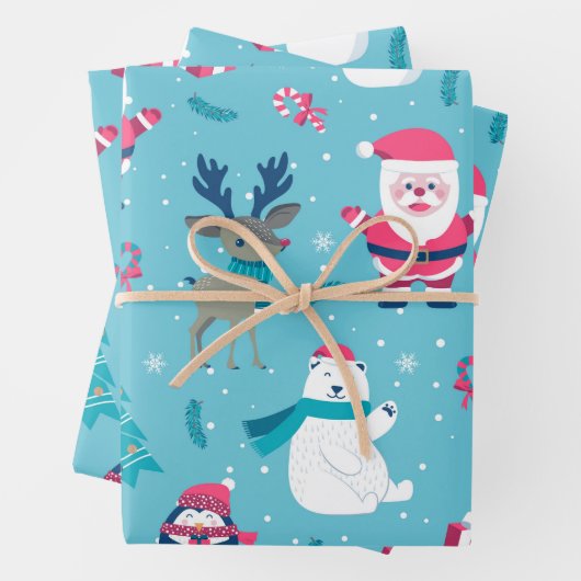 Sinterklaas en Polar Beer Inpakpapier Vel (In situ)