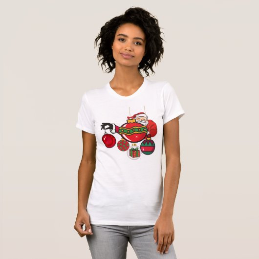 Sinterklaas en prachtige ornamenten, Kerstmis T-shirt (Voorkant volledig)