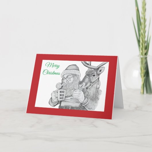Sinterklaas en rendier bedankkaart (Voorkant)