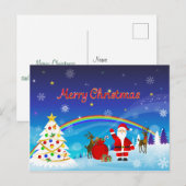 Sinterklaas en rendier briefkaart (Voorkant / Achterkant)