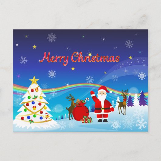 Sinterklaas en rendier briefkaart (Voorkant)
