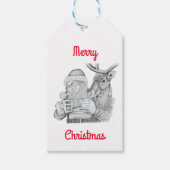 Sinterklaas en rendier cadeaulabel (Voorkant)