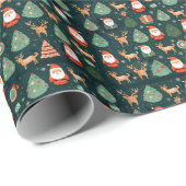 Sinterklaas en rendier cadeaupapier (Rol Hoek)