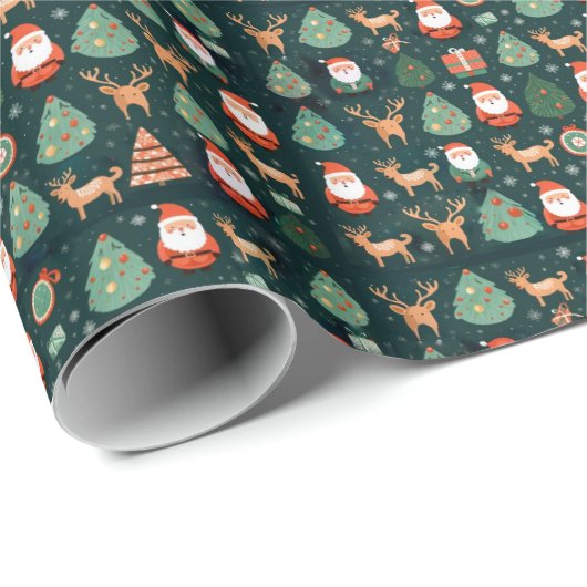 Sinterklaas en rendier cadeaupapier (Rol Hoek)