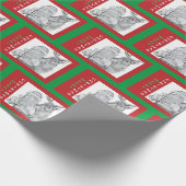 Sinterklaas en rendier cadeaupapier (Hoek)