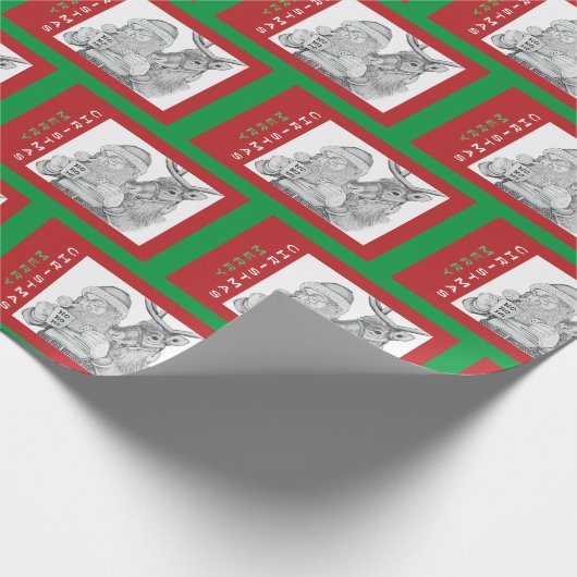 Sinterklaas en rendier cadeaupapier (Hoek)