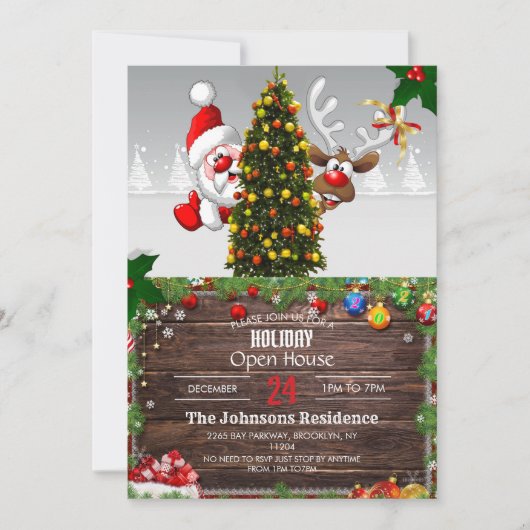 Sinterklaas en rendier kaart (Voorkant)