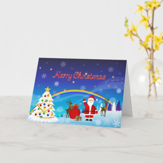 Sinterklaas en rendier kaart (Gele Bloem)