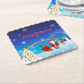 Sinterklaas en rendier kartonnen onderzetters (Gebogen)