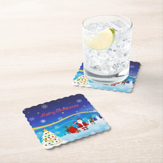 Sinterklaas en rendier kartonnen onderzetters (Insitu)