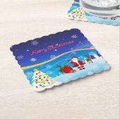 Sinterklaas en rendier kartonnen onderzetters (Gebogen)