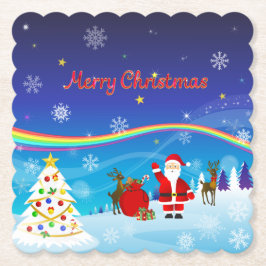 Sinterklaas en rendier kartonnen onderzetters