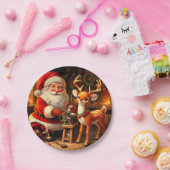 Sinterklaas en rendier papieren bordje (Feest)