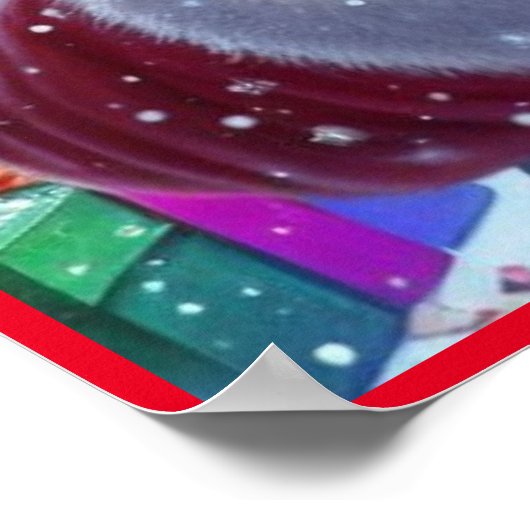 Sinterklaas en rendier poster (Hoek)