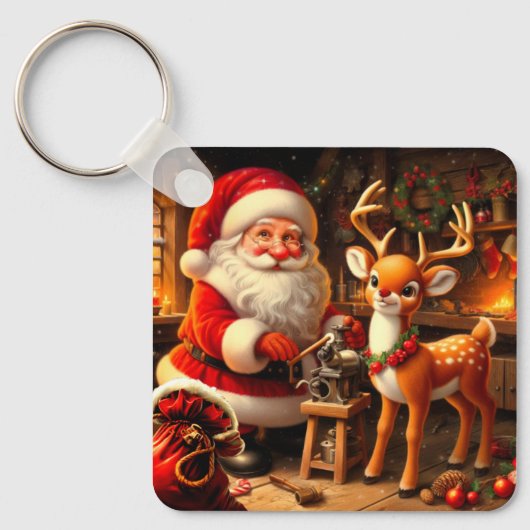 Sinterklaas en rendier sleutelhanger (Voorkant)