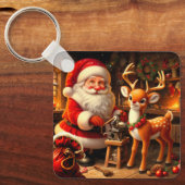Sinterklaas en rendier sleutelhanger (Voorkant)
