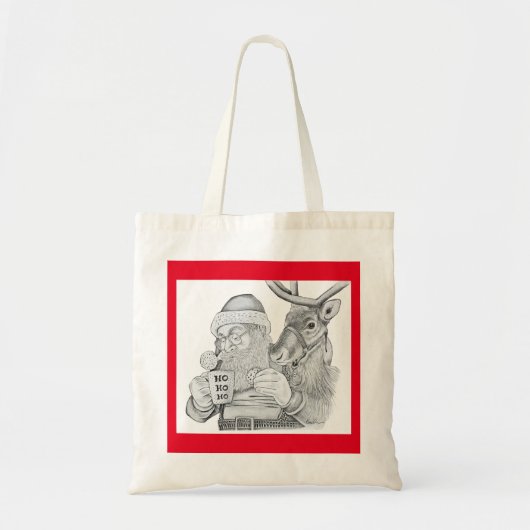 Sinterklaas en rendier tote bag (Voorkant)