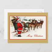 Sinterklaas en Rendieren Briefkaart (Voorkant / Achterkant)