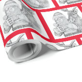 Sinterklaas en rendieren cadeaupapier (Rol Hoek)