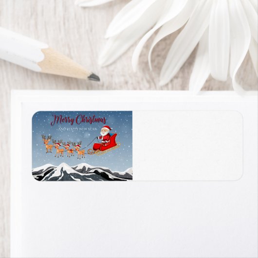 Sinterklaas en rendieren etiket (Insitu)