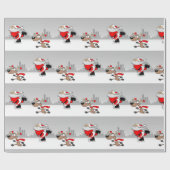 Sinterklaas en rendieren - Kerst Schattige Cadeaupapier (Vlak)