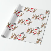Sinterklaas en rendieren - Kerst Schattige Cadeaupapier (Uitgerold)