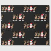 Sinterklaas en rendieren - Kerst Schattige Cadeaupapier (Vlak)