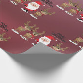 Sinterklaas en rendieren - Kerst Schattige Cadeaupapier (Hoek)
