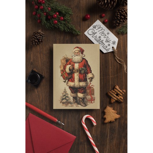 Sinterklaas en rendieren Vrolijk kerstfeest Feestdagenkaart