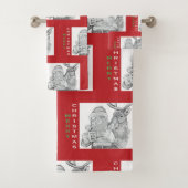 Sinterklaas en rendierkerstkerstkerstman bad handdoek (Insitu)