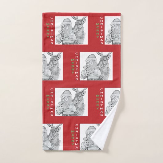 Sinterklaas en rendierkerstkerstkerstman bad handdoek (Handdoek)