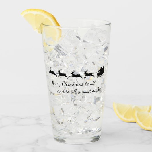 Sinterklaas en rendierontwerp Drink glas (Voorkant ijs)