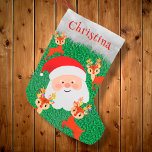 Sinterklaas en rendierschattige gepersonaliseerde  kleine kerstsok<br><div class="desc">Sinterklaas en rendier met persoonlijke naam Kleine kerststaart</div>