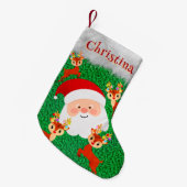 Sinterklaas en rendierschattige gepersonaliseerde  kleine kerstsok (Voorkant (Hangend))