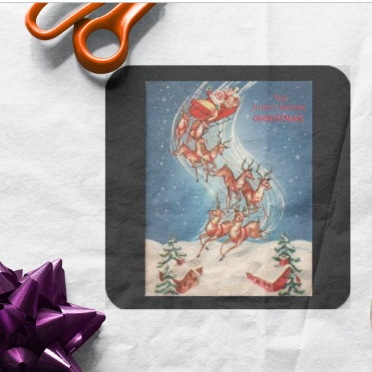 Sinterklaas- en rendiervluchten Vierkante Sticker