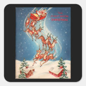 Sinterklaas- en rendiervluchten Vierkante Sticker (Voorkant)