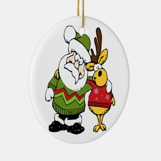 Sinterklaas en renrendierentuin met een lelijke ke keramisch ornament (Rechts)