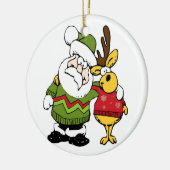 Sinterklaas en renrendierentuin met een lelijke ke keramisch ornament (Links)