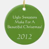 Sinterklaas en renrendierentuin met een lelijke ke keramisch ornament (Achterkant)