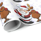 Sinterklaas en renrendierpalm in arm cadeaupapier (Rol Hoek)