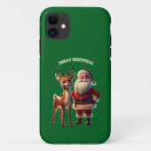 Sinterklaas en Rudolph de Roodneus Rendier URM Case-Mate iPhone Case (Achterkant)