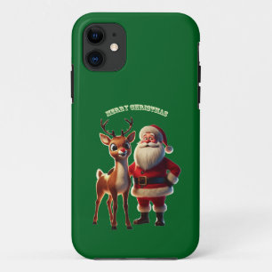 Sinterklaas en Rudolph de Roodneus Rendier URM Case-Mate iPhone Case