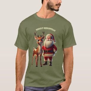 Sinterklaas en Rudolph de Roodneus Rendier URM T-shirt
