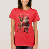 Sinterklaas en Rudolph de Roodneus Rendier URM T-shirt (Voorkant)
